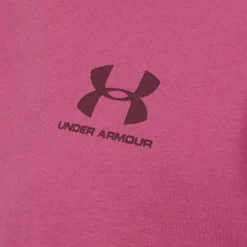 Herre UA Sportstyle Venstre Bryst Kortærmet T-shirt Fuchsia Dusk / Mørk Maroon Træning|T-Shirts Og Undertrøjer
