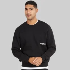 New Herre Vesterbro Side Sweatshirt Sort/Hvid Hættetrøjer Og Sweatshirts·Sweatshirts