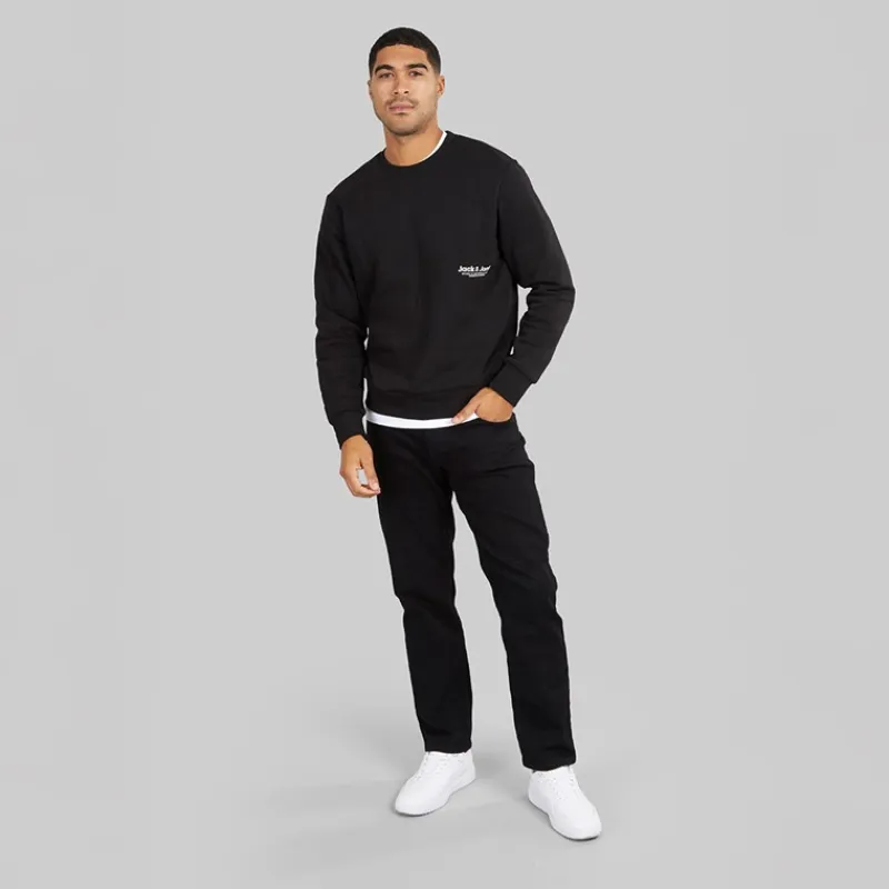New Herre Vesterbro Side Sweatshirt Sort/Hvid Hættetrøjer Og Sweatshirts·Sweatshirts