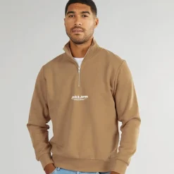 Best Herre Vesterbro 1/​4 Zip Sweatshirt Silver Mink /​ White Hættetrøjer Og Sweatshirts·Sweatshirts