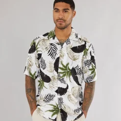 Sale Herre Wayne Kortærmet Viskose Skjorte Antique Hvid T-Shirts, Poloer Og Skjorter·Skjorter