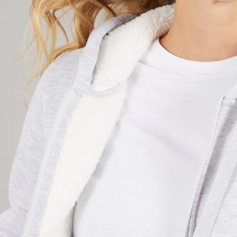 Sale Hættetrøje med lynlås og teddyforing Grå Marle til kvinder Dame Hættetrøjer Og Sweatshirts·Hættetrøjer