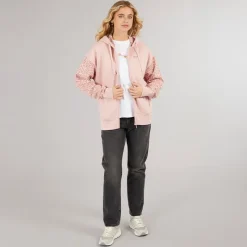 Online Hættetrøje med lynlås til kvinder Lys støvet lyserød Dame Hættetrøjer Og Sweatshirts·Hættetrøjer