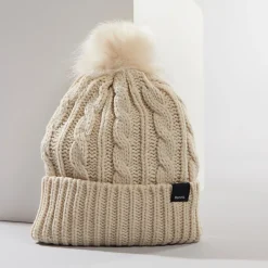 Sale Hvid Ivanna Bobble Hat til Kvinder Dame Kasketter Og Hatte