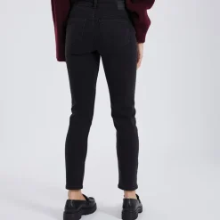 Outlet Jeans til kvinder Nunna MW Slim Fit Mørkegrå Denim Dame Jeans, Bukser Og Leggings·Jeans
