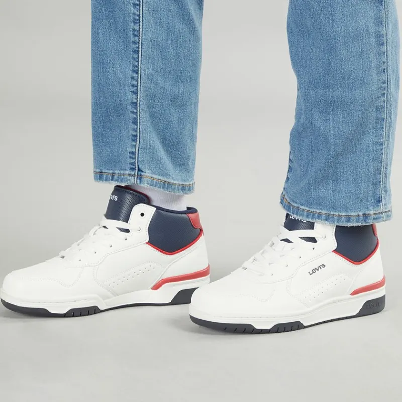 Hot Junior Dereck Hi Top Sneakers Navy Rød 0218 Sneakers|Sneakers