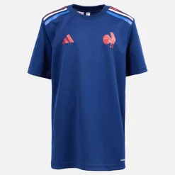 Online Junior Drenge FFC Frankrig Rugby Hjemme Supporter Trøje Dark Blue Tøj|T-Shirts Og Undertrøjer