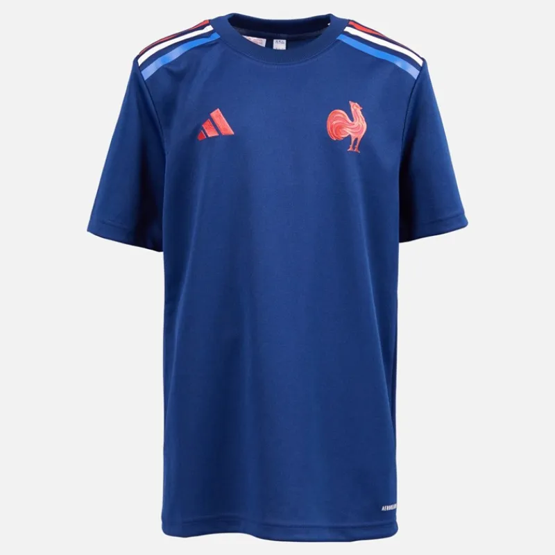 Online Junior Drenge FFC Frankrig Rugby Hjemme Supporter Trøje Dark Blue Tøj|T-Shirts Og Undertrøjer