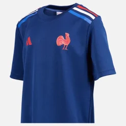 Online Junior Drenge FFC Frankrig Rugby Hjemme Supporter Trøje Dark Blue Tøj|T-Shirts Og Undertrøjer