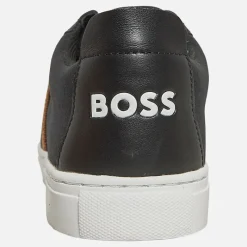 New Junior Drenge Logo Elastik Træningssko Sort Sneakers|Sneakers