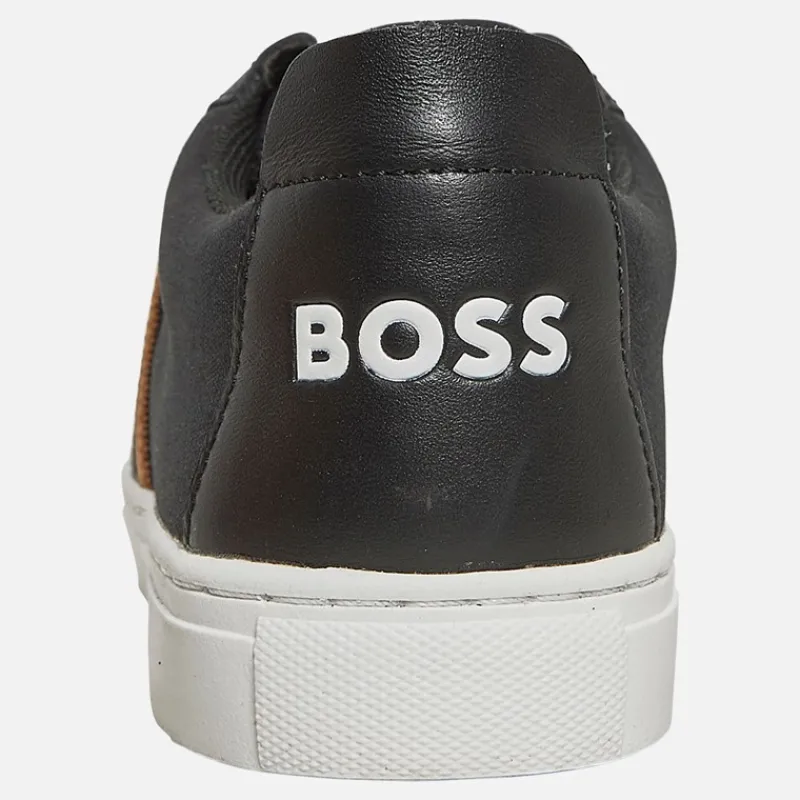 New Junior Drenge Logo Elastik Træningssko Sort Sneakers|Sneakers