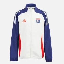 Junior Drenge OL Olympique Lyon præsentations jakke White Tint/​Midnight Indigo/​Bright Red Tøj|Jakker Og Frakker