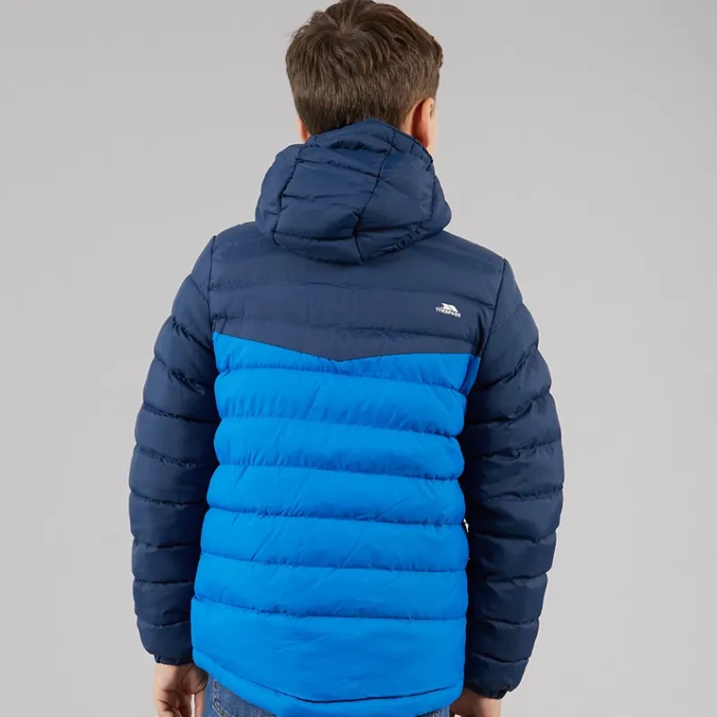 New Junior Drenge Oskar Vatteret Hættejakke Navy / Blå Jakker Og Frakker