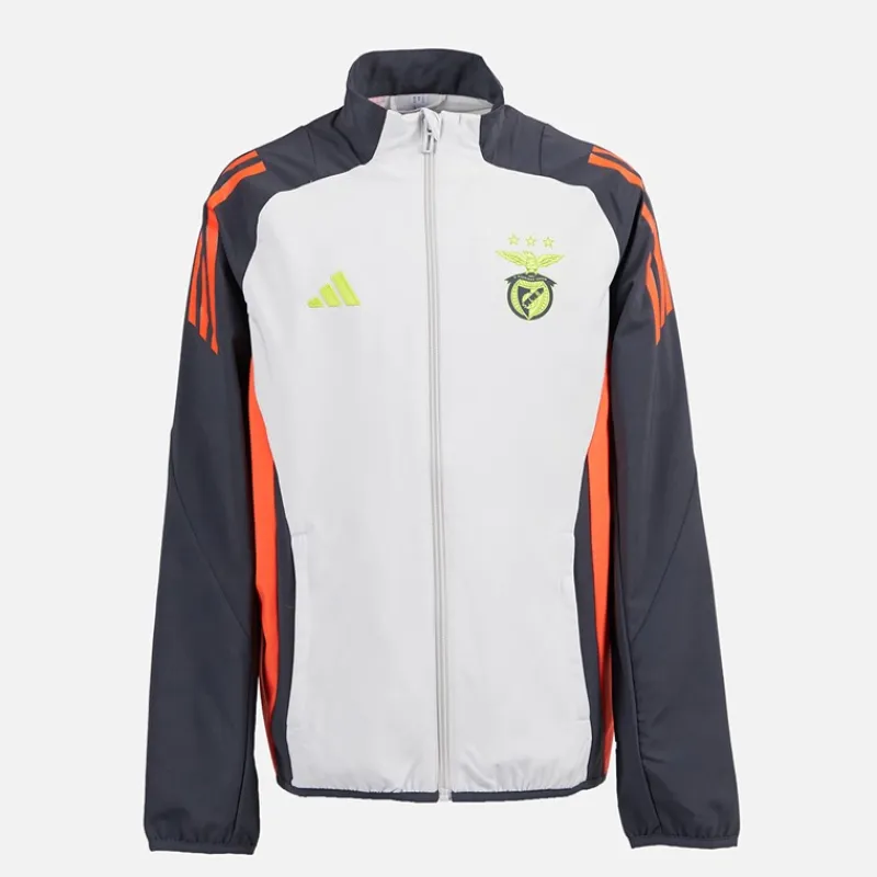 Clearance Junior Drenge SLB Benfica Præsentationsjakke Lys Solid Grå/Semi Solar Orange Lgh Solid Grey/Semi Solar Orange Tøj|Jakker Og Frakker