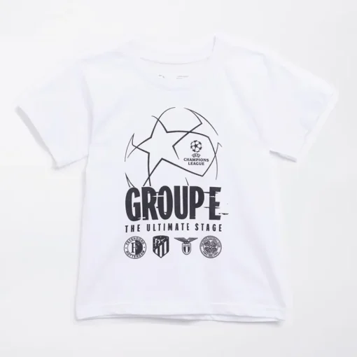Sale Junior FR Feyenoord Trykt Gruppe UEFA Champions League Kamp Design T-Shirt Hvid Tøj|Overdele Og Veste