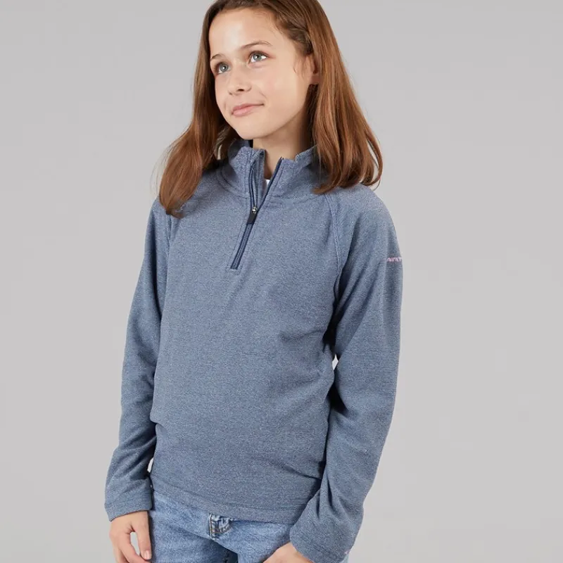 New Junior Piger Meadows Halv Lynlås Fleece Navy / Pink Logo Hættetrøjer Og Sweatshirts|Jakker Og Frakker