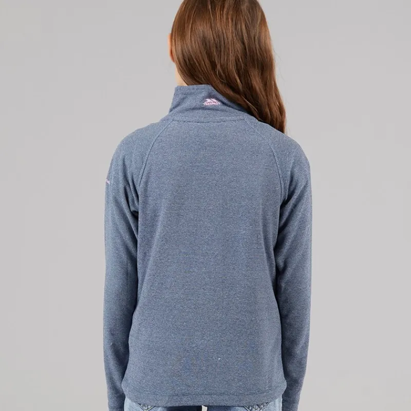 New Junior Piger Meadows Halv Lynlås Fleece Navy / Pink Logo Hættetrøjer Og Sweatshirts|Jakker Og Frakker