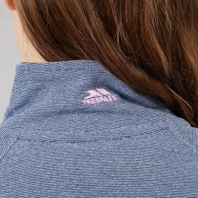 New Junior Piger Meadows Halv Lynlås Fleece Navy / Pink Logo Hættetrøjer Og Sweatshirts|Jakker Og Frakker