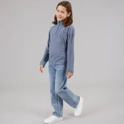 New Junior Piger Meadows Halv Lynlås Fleece Navy / Pink Logo Hættetrøjer Og Sweatshirts|Jakker Og Frakker