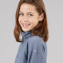 New Junior Piger Meadows Halv Lynlås Fleece Navy / Pink Logo Hættetrøjer Og Sweatshirts|Jakker Og Frakker