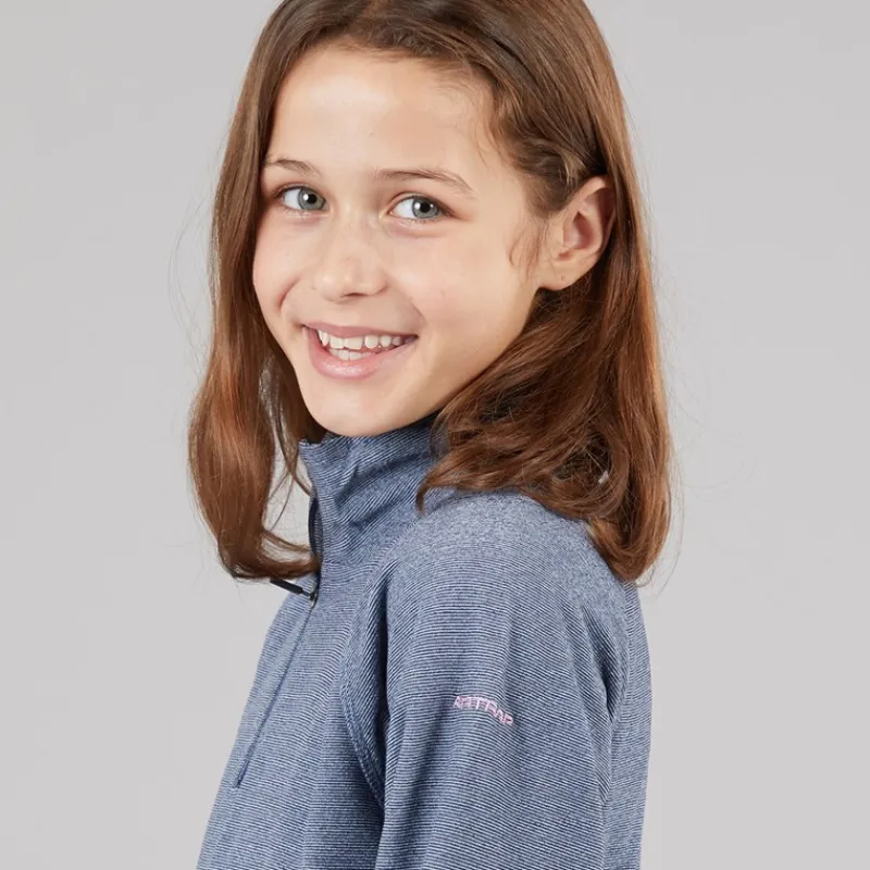 New Junior Piger Meadows Halv Lynlås Fleece Navy / Pink Logo Hættetrøjer Og Sweatshirts|Jakker Og Frakker