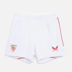 Clearance Junior SFC Sevilla FC 23 / 24 Fodbold Base Hjemme Shorts Brilliant Hvid Tøj|Tøj