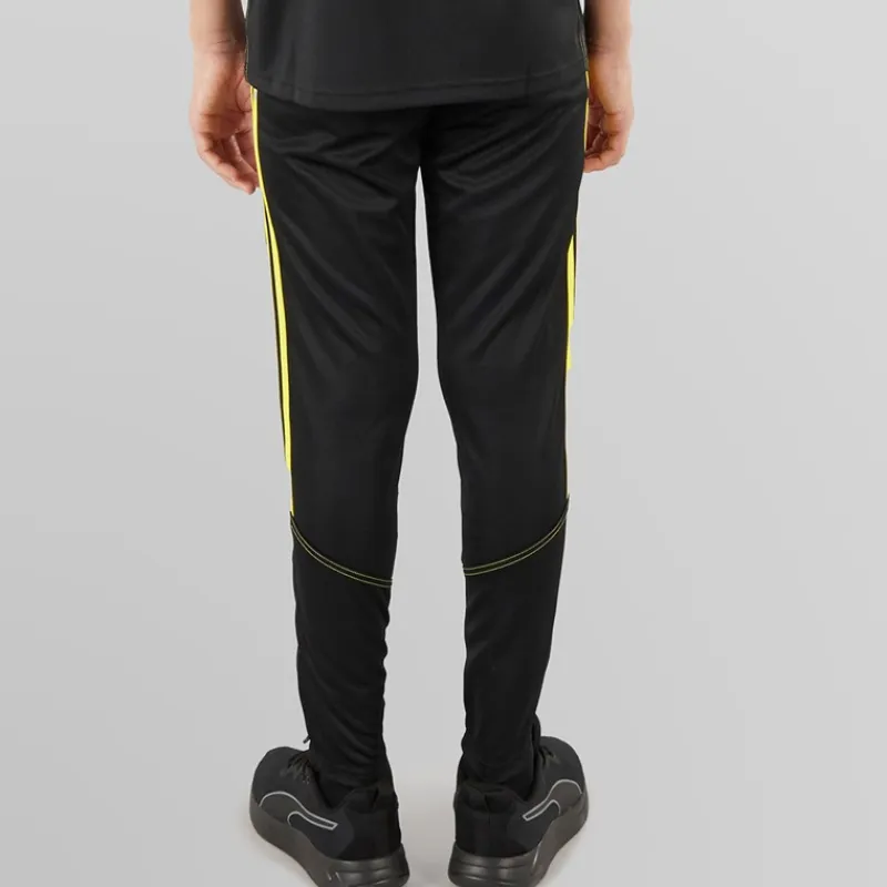 Sale Junior Tiro 23 Club Træningsbukser Sort/Bright Yellow Tøj|Tøj