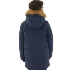 Best Klassisk Parka Frakke til Drenge med Pels Kant Blå Jakker Og Frakker