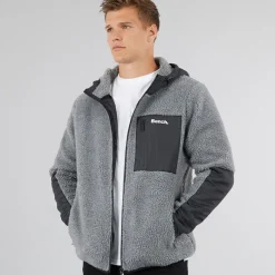 Hot Mænd Brecon Lynlås Sherpa Fleece Grå Marmor Hættetrøjer Og Sweatshirts·Fleecetøj|Træningsdragter Og Joggingbukser·Fleecetøj
