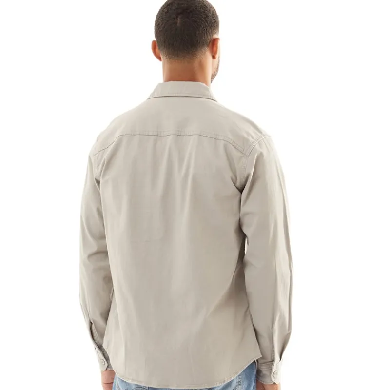 Clearance Mænd Dave Stretch Overshirt Spøgelsesgrå T-Shirts, Poloer Og Skjorter·Skjorter
