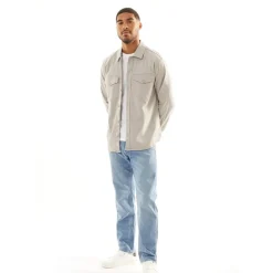 Clearance Mænd Dave Stretch Overshirt Spøgelsesgrå T-Shirts, Poloer Og Skjorter·Skjorter