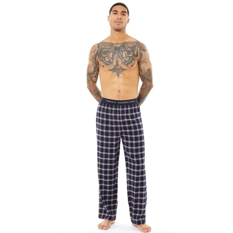 Hot Mænd FC Flannel Bukser Marine/Sten Undertøj, Sokker Og Nattøj·Nattøj