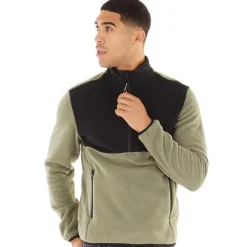 New Mænd Halv Zip Fleece Dusty Olive Hættetrøjer Og Sweatshirts·Fleecetøj|Træningsdragter Og Joggingbukser·Fleecetøj