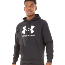 Clearance Mænd UA Rival Fleece Logo Hoodie /​Hvid Træning|T-Shirts Og Undertrøjer