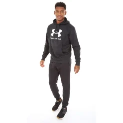 Clearance Mænd UA Rival Fleece Logo Hoodie /Hvid Træning|T-Shirts Og Undertrøjer