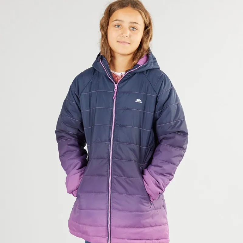 Discount Pigejakke Destiny Ombre med hætte og polstring Dyb Pink Ombre Jakker Og Frakker