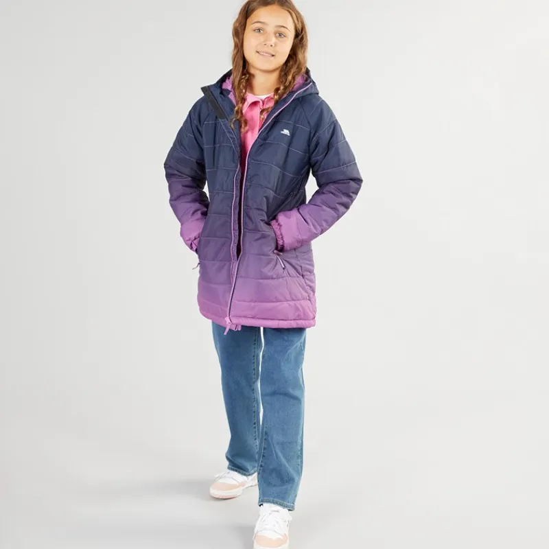 Discount Pigejakke Destiny Ombre med hætte og polstring Dyb Pink Ombre Jakker Og Frakker