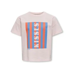 Clearance Piger Abelone Word Top Box T-Shirt Mauve Chalk Kisses Overdele Og Veste