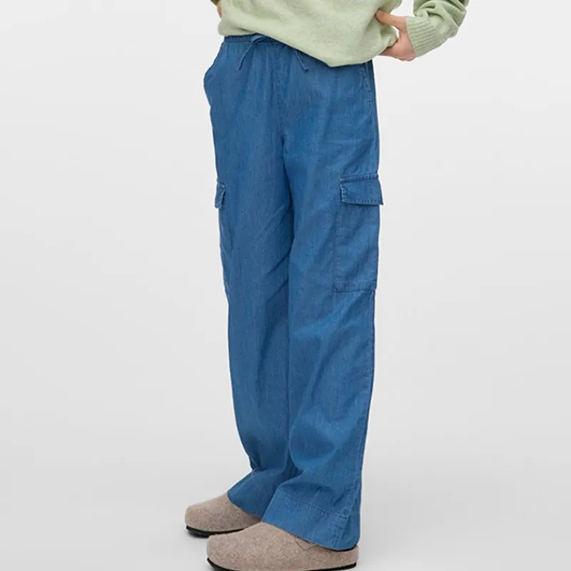 Piger Demi Cargobukser Medium Blue Denim Jeans & Bukser