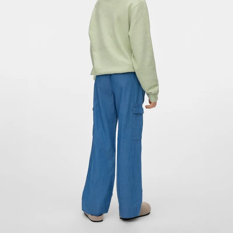 Piger Demi Cargobukser Medium Blue Denim Jeans & Bukser