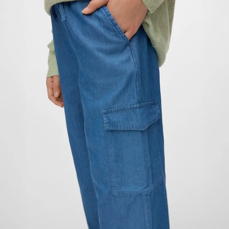 Piger Demi Cargobukser Medium Blue Denim Jeans & Bukser