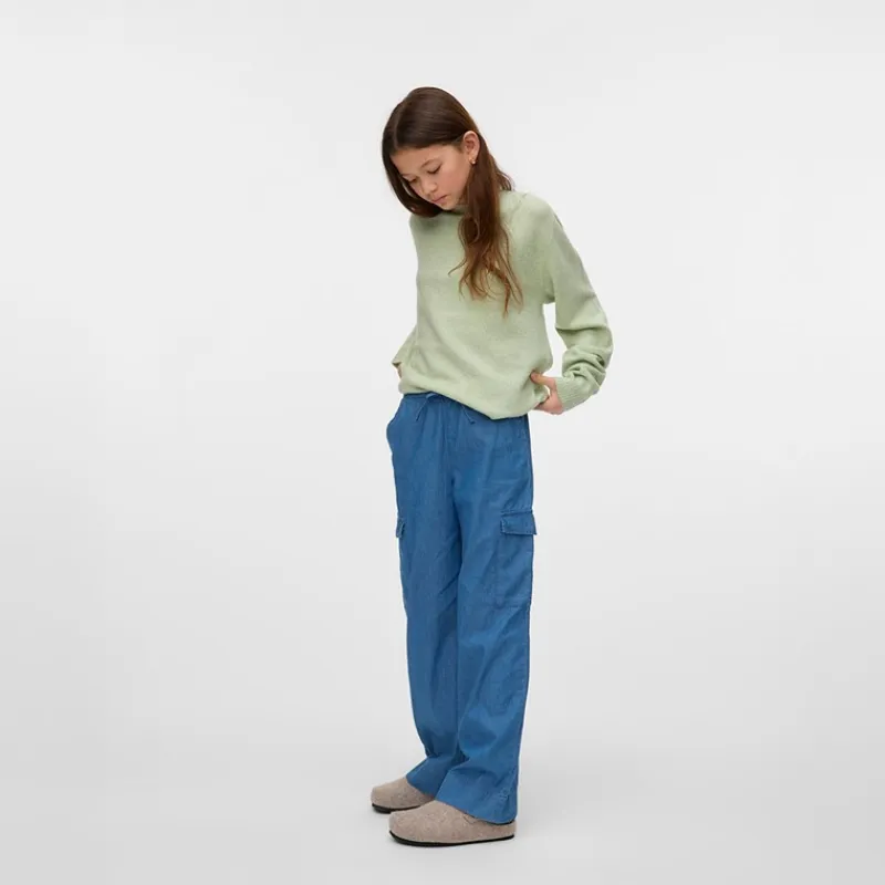 Piger Demi Cargobukser Medium Blue Denim Jeans & Bukser