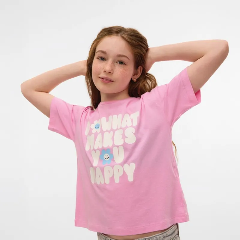 Outlet Piger Feel Cropped Boxy T-Shirt Bonbon Do What M- Bonbon Overdele Og Veste
