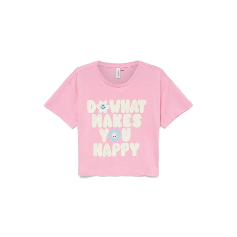 Outlet Piger Feel Cropped Boxy T-Shirt Bonbon Do What M- Bonbon Overdele Og Veste