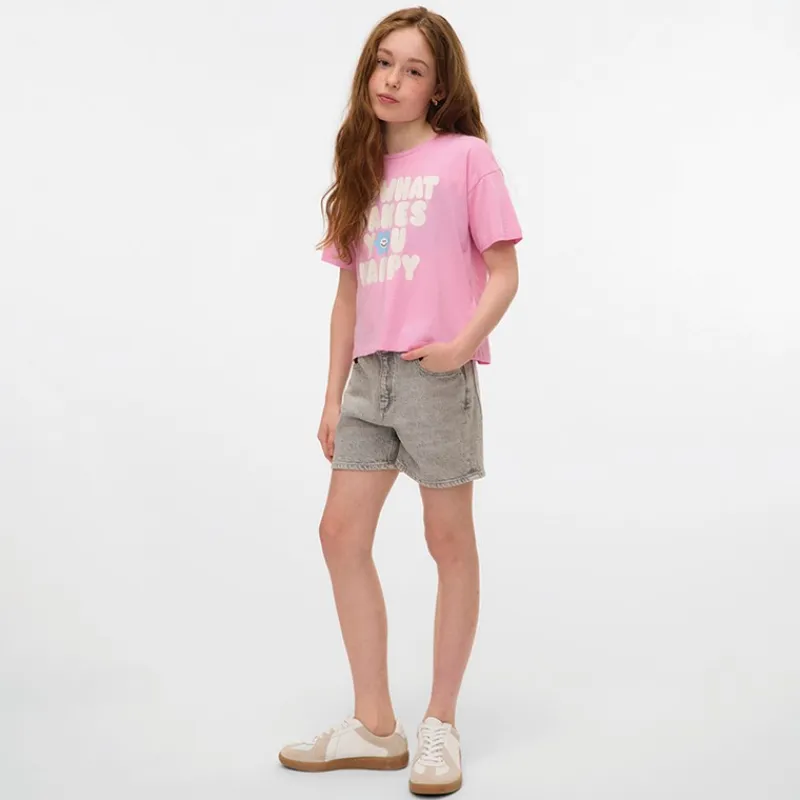 Outlet Piger Feel Cropped Boxy T-Shirt Bonbon Do What M- Bonbon Overdele Og Veste