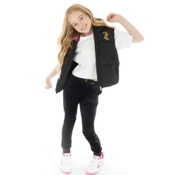 Best Piger Korte Bred Baffel Veste Sort Jakker Og Frakker