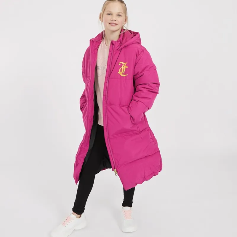 Discount Piger Lang Linie Pufferjakke Festival Fuchsia Jakker Og Frakker