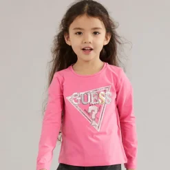 Hot Piger langærmet t-shirt Jelly Pink Overdele Og Veste