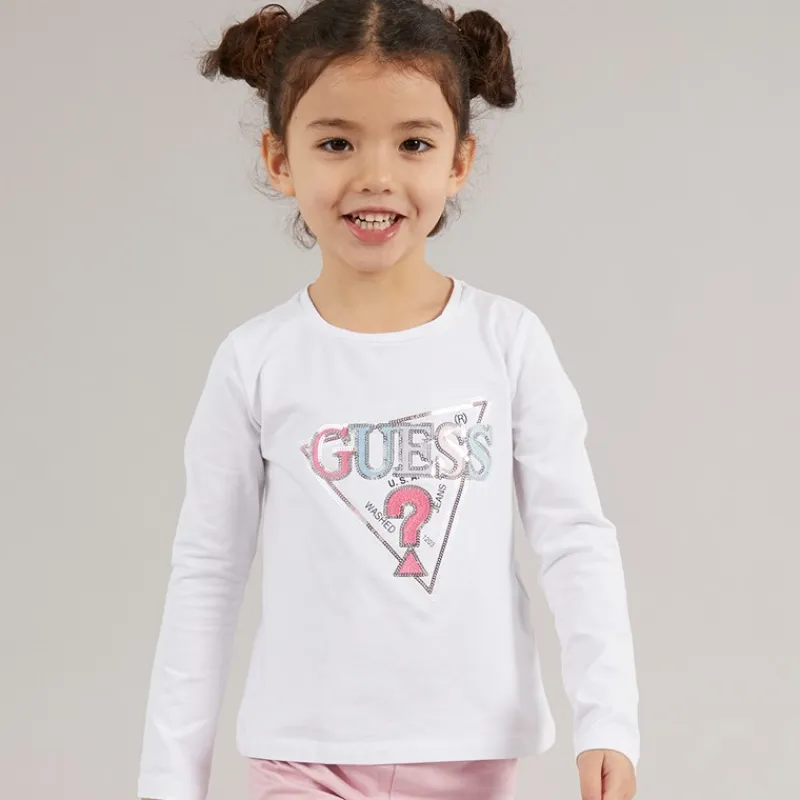Sale Piger langærmet t-shirt Pure White Overdele Og Veste
