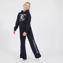 Outlet Piger Overhead Hoodie og Wide Leg Joggers Tracksuit Set Natsky Træningsdragter Og Sæt